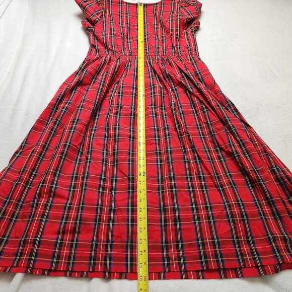 New J Crew Factory Stewart tartan plaid puff-sleeve midi Christmas dress - Picture 11 of 12